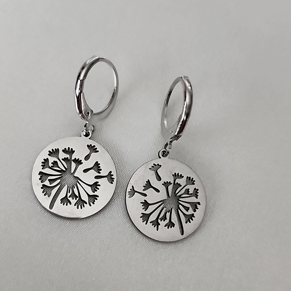 MAKE A WISH DANDELION BROOCH  Cutout SIMULATED PEARL DESIGN